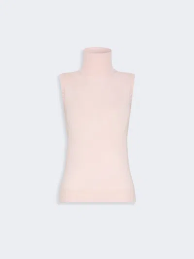 Max Mara Sleeveless Pure Wool Sweater In Pink