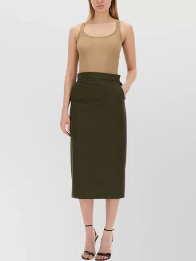 Max Mara Sleeveless Ribbed Scoop Neck Tank Top In Brown