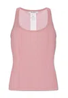 Max Mara Sleeveless Ribbed Top In Pink