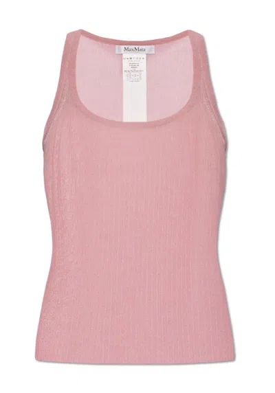 Max Mara Sleeveless Ribbed Top In Rosa