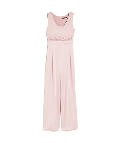 Max Mara Sleeveless Round Collar Jumpsuit In Pink