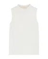 Max Mara Sleeveless Round Collar Vest In White