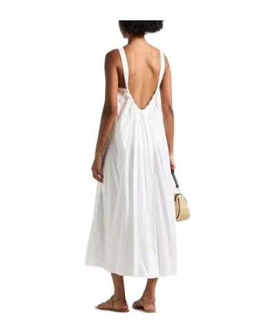 Max Mara Sleeveless Round-neck Maxi Dress In White