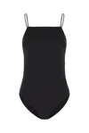 Max Mara Adjustable Strap Silk Bodysuit In Black