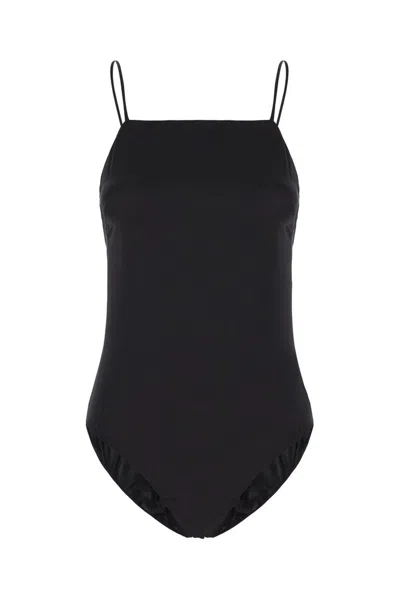 Max Mara Sleeveless Satin Bodysuit In Black