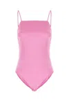 Max Mara Silk Bodysuit With Adjustable Straps And Backless Design In Pink