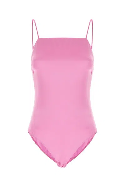 Max Mara Sleeveless Satin Bodysuit In Pink