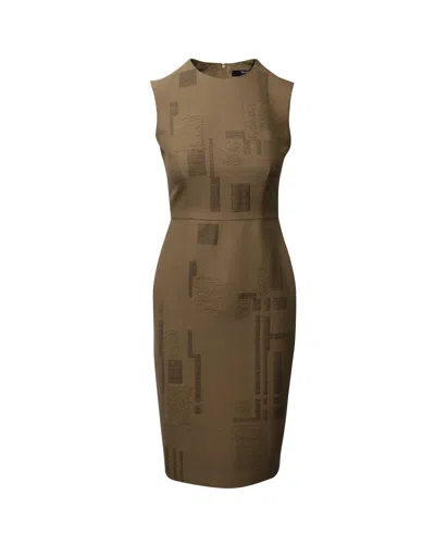 Max Mara Sleeveless Sheath Dress In Brown Wool