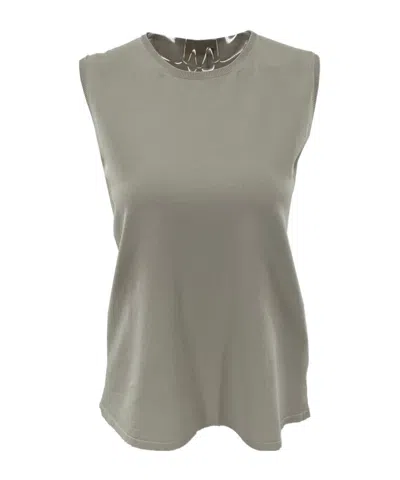 Max Mara Sleeveless Shirt In Gray
