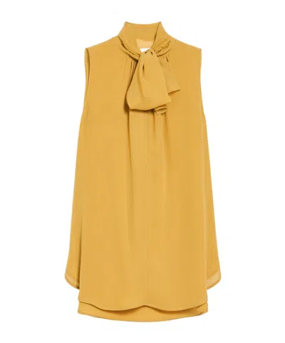 Max Mara Sleeveless Shirt In Yellow