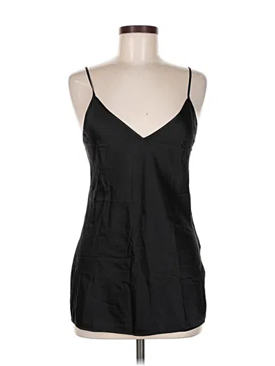 Pre-owned Max Mara Sleeveless Silk Top Black Plunge Neckline Tops