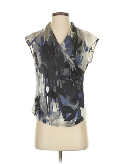 Pre-owned Max Mara Sleeveless Silk Top Blue Cowl Neck Tops