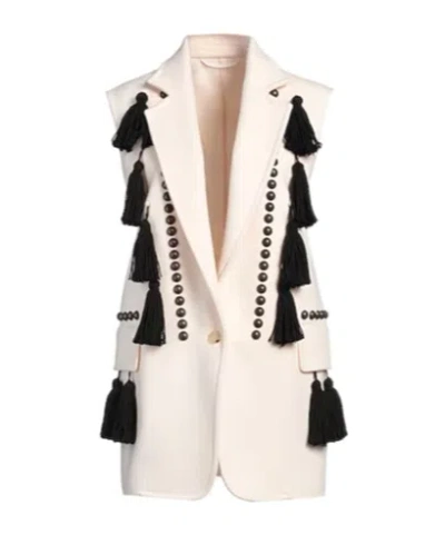 Max Mara Sleeveless Single-breasted Suit In White