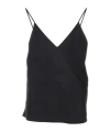 Max Mara Silk V-neck Sleeveless Top With Spaghetti Straps In Black