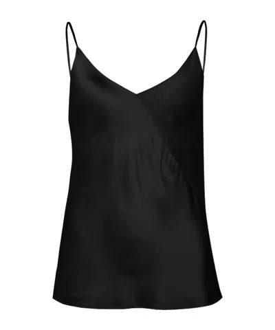 Max Mara Silk Top Relaxed Fit Satin Finish In Gray