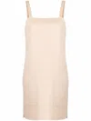 Max Mara Sleeveless Square Neck Dress In Neutrals