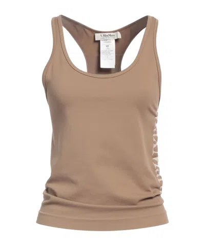 Max Mara Sleeveless Stretch Vest In Nude
