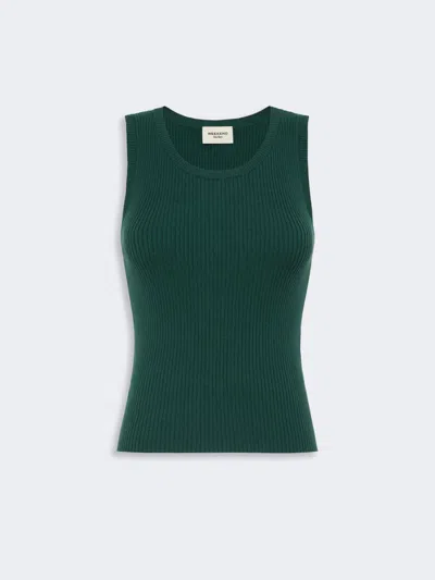 Max Mara Sleeveless Stretch Viscose Sweater In Green