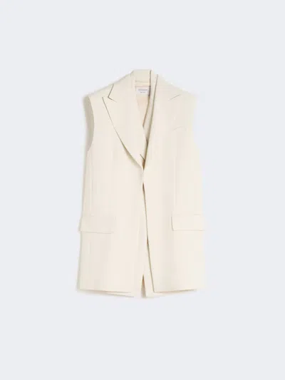 Max Mara Sleeveless Stretch Viscose Two-piece Blazer In White