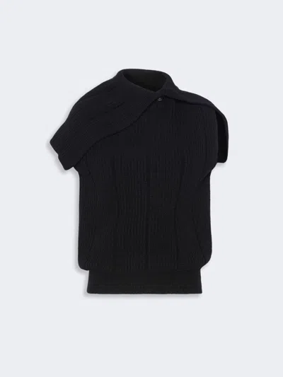 Max Mara Sleeveless Stretch Wool Sweater In Multi