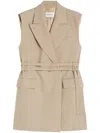 Max Mara Sleeveless Tailored Jacket With Lapel In Neutral