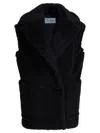 Max Mara Sleeveless Teddy Jacket In Alpaca And Wool In Multi