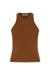 Max Mara Cotton Yarn Top In Leather Brown