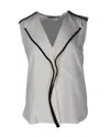 Max Mara Sleeveless Top In White Silk In White