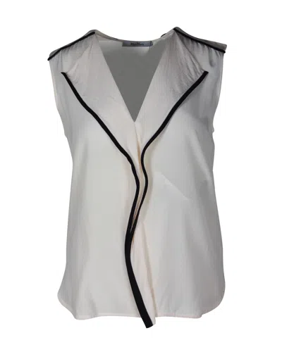 Max Mara Sleeveless Top In White Silk
