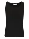 Max Mara Sleeveless Top With Logo Tops Black