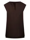 Max Mara Sleeveless Tunic Top In Brown