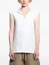 Max Mara Sleeveless V-neck Blouse In White