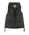 Max Mara Sleeveless High-collar Jacket With Zip-up Front And Adjustable Drawstrings In Black