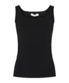 Max Mara Fitted Black Tank Top With Embossed Branding
