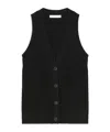 Max Mara Bimba V Neck Button Front Top In Black