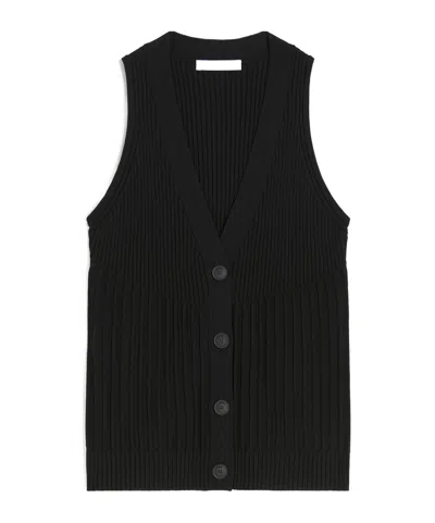 MAX MARA COTTON YARN AND VISCOSE CREPE GILET