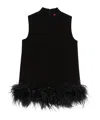 Max Mara Feather-trimmed Top In Black