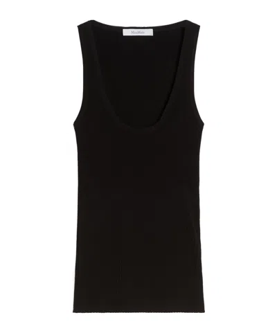 Max Mara Sleeveless Vest In Black