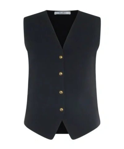 Max Mara Sleeveless Vest In Black