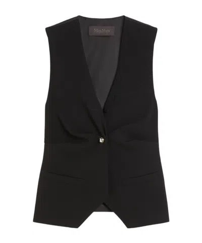 Max Mara Sleeveless Vest In Black