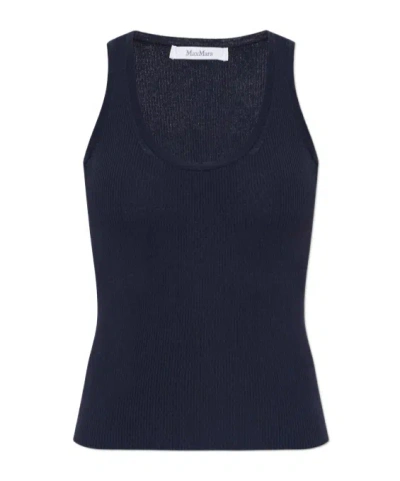 Max Mara Sleeveless Vest In Blue