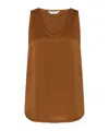 Max Mara Filly Satin Top In Brown