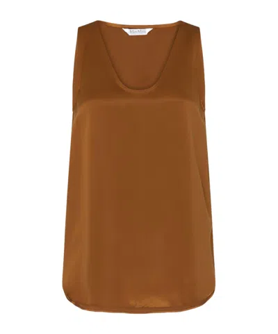Max Mara Sleeveless Vest In Brown
