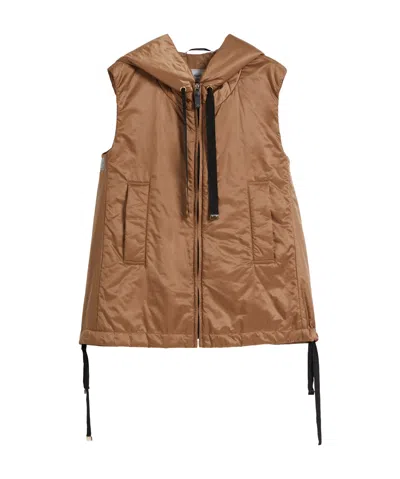 Max Mara Sleeveless Vest In Brown