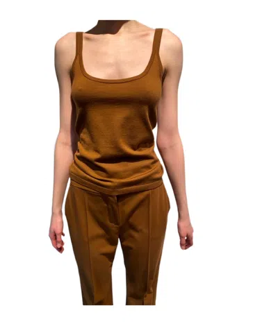 Max Mara Sleeveless Vest In Cuoio