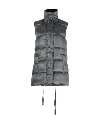 Max Mara Sleeveless Vest Down Jacket In Gray