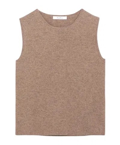 Max Mara Sleeveless Vest In Nude