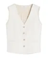 Max Mara Beige Linen And Cable Knit Mxmcalibri Vest In Black