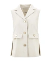 Max Mara Linen-blend Waistcoat In White