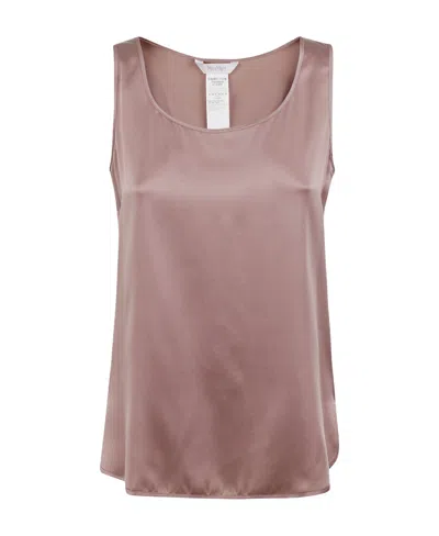 Max Mara Sleeveless Vest With Round Neck In Purple